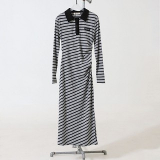 [ m ] 수입 스트라이프 셔링 롱 드레그 (여성)