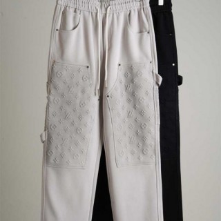 [ L ] 모노그램 코튼 스트링 와이드팬츠
