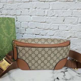 구* 고급 GG 엠블럼 벨트백 브라운