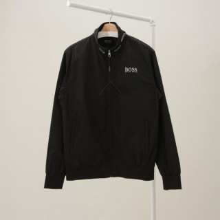 휴* 넥 로고 집업 블루종 자켓