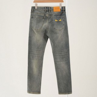 팬* 몬스터 아이 엠보싱 로고 포켓 워싱 데님