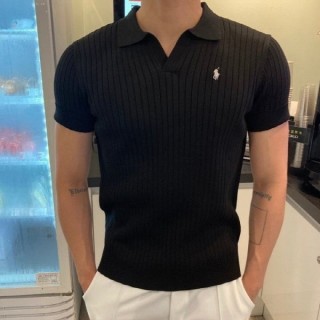 PL 머슬핏 오픈카라 반팔니트