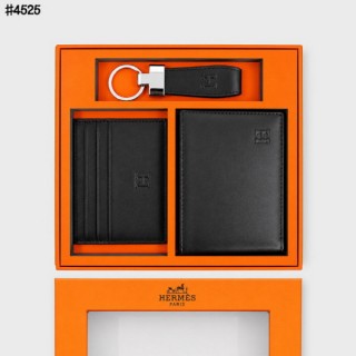 에* H 로고 레더 카드 홀더 & H 로고 레더 반지갑 & H로고 스트랩 백참/키 홀더 셋